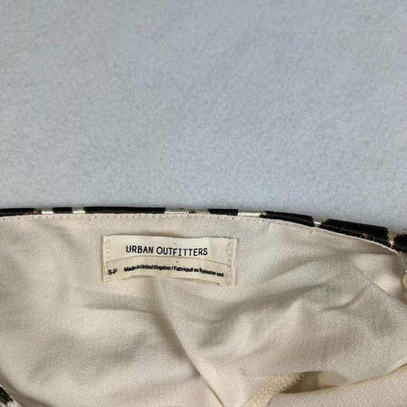 Urban Outfitters Cream and Brown Cow Print Fitted Mini Dress Size S - Picture 4 of 5